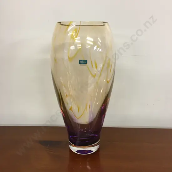 Heavy Caithness Glass Vase H22cm.