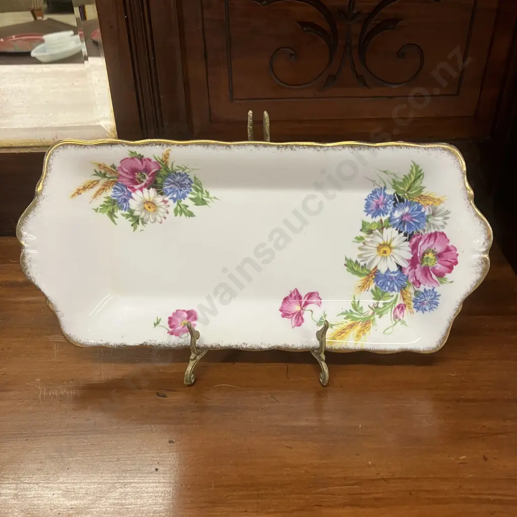 Royal Albert "Harvest Bouquet" Sandwich Plate & "Nosegay" Sweet Meat Dish Image 1++