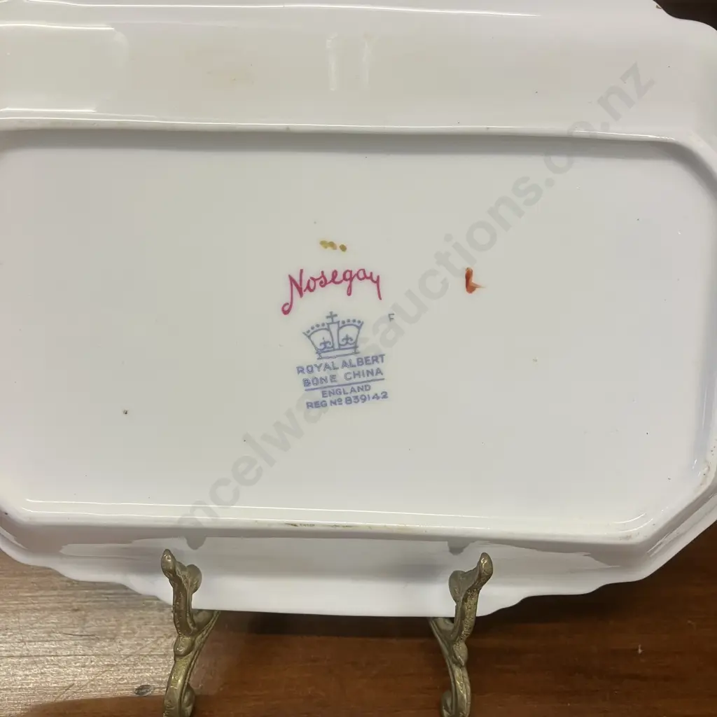 Royal Albert "Harvest Bouquet" Sandwich Plate & "Nosegay" Sweet Meat Dish Image 1++