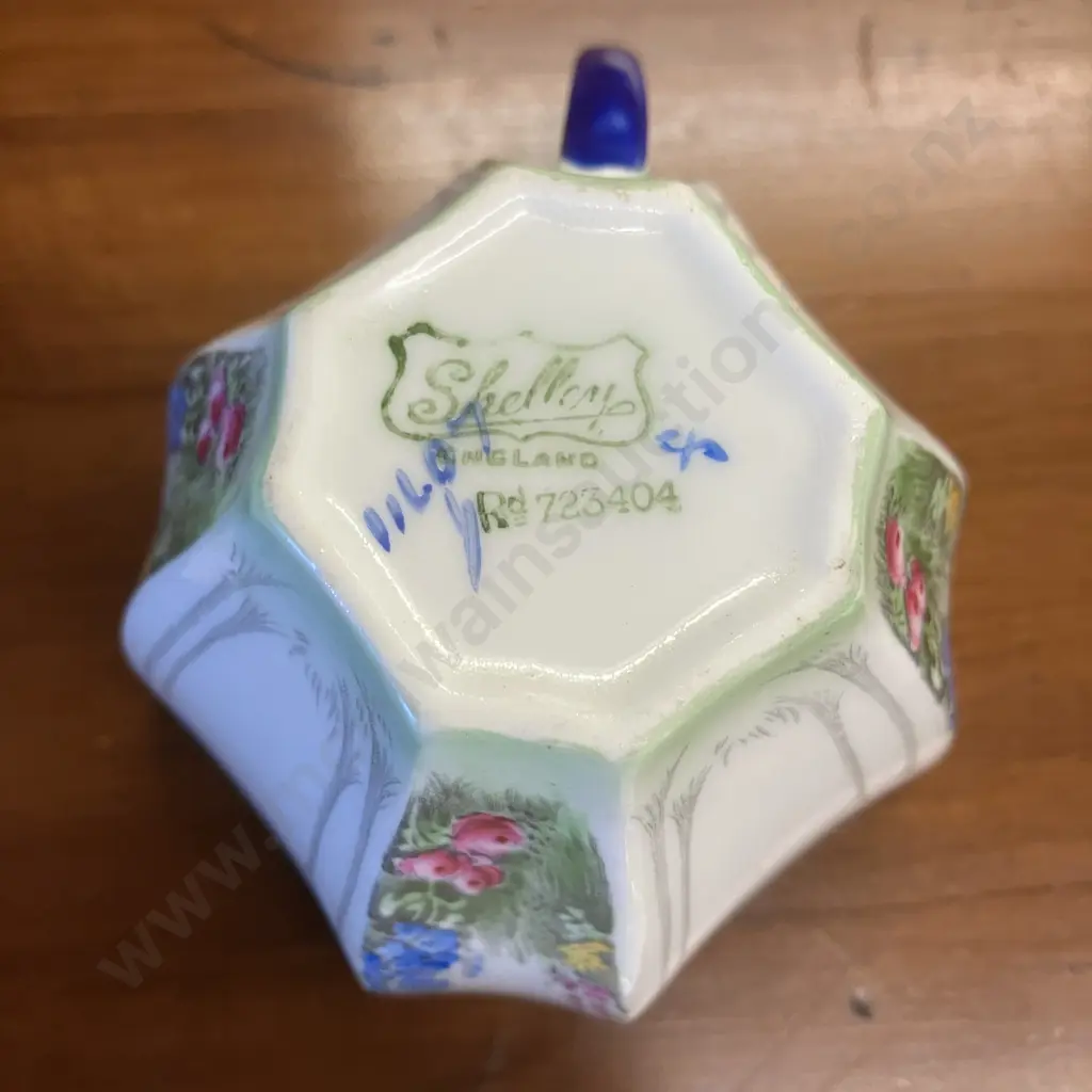 Art Deco Shelley Queen Anne Shape "My Garden" Pattern Cup & Saucer With Cake Plate. #11607 Image 1++