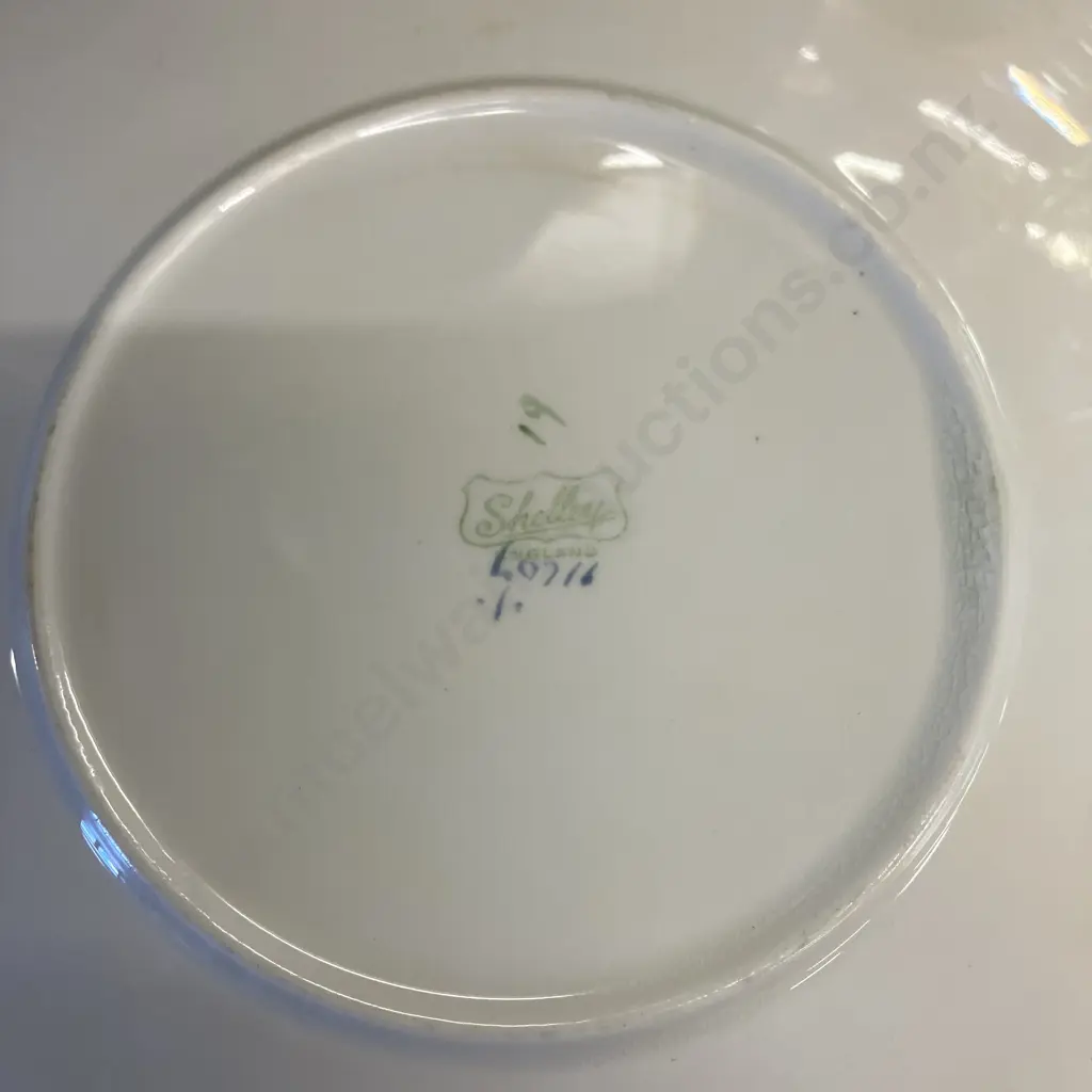 Art Deco Shelley Queen Anne Shape "My Garden" Pattern Cup & Saucer With Cake Plate. #11607 Image 1++