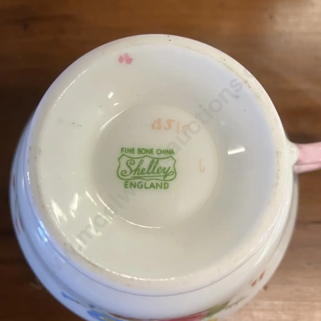 Shelley "New Cambridge" Pink Cup, Saucer & Plate Trio. #13519 Image 1++