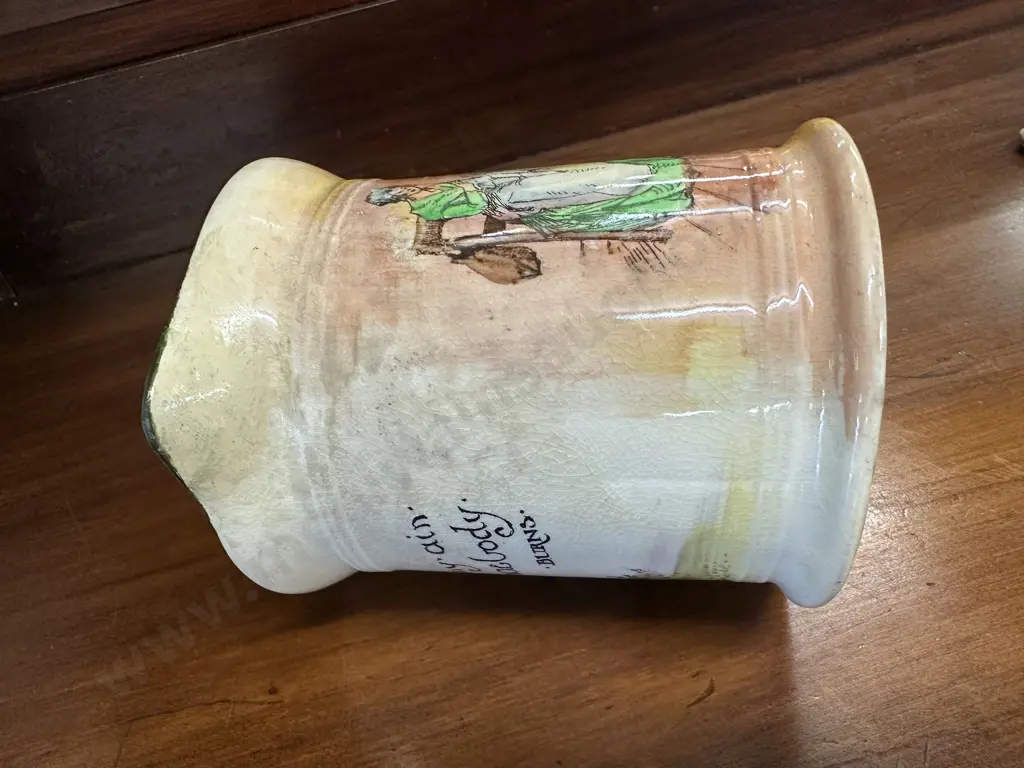 1920's Royal Doulton Bobbie Burns Series Ware Jug 'I hae a wife a my ain ...' Pattern D4419. H12cm Image 1++