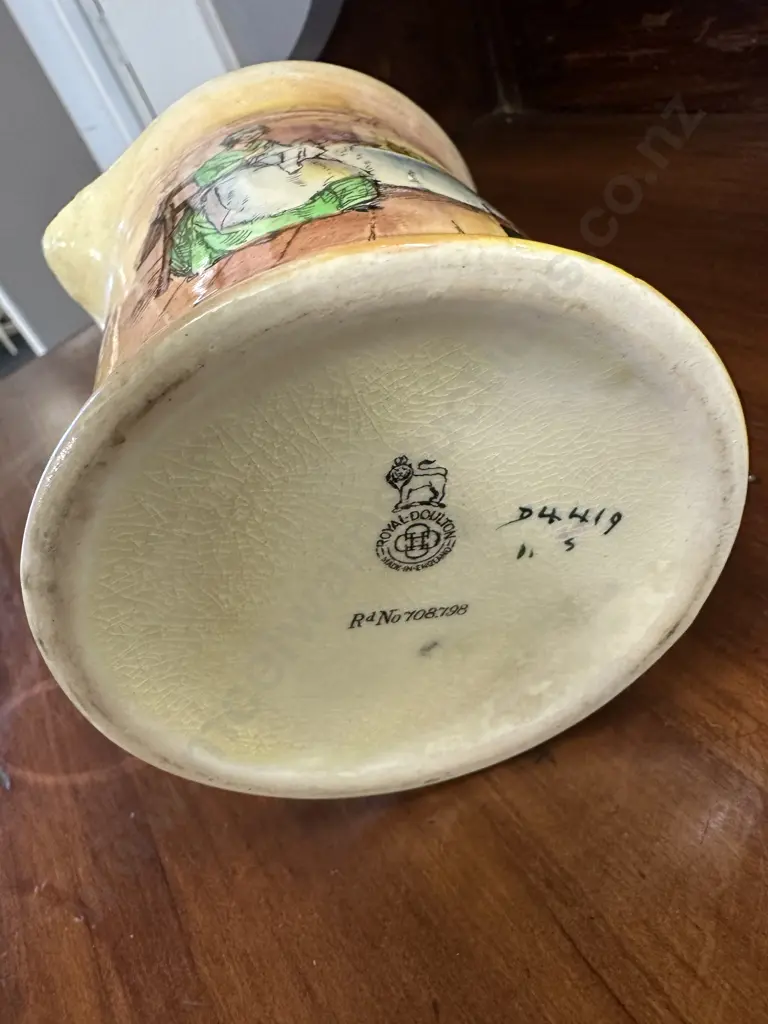 1920's Royal Doulton Bobbie Burns Series Ware Jug 'I hae a wife a my ain ...' Pattern D4419. H12cm Image 1++