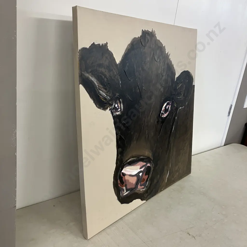 Angus Cow Head Picture On Canvas. 80 x 80cm Image 1++