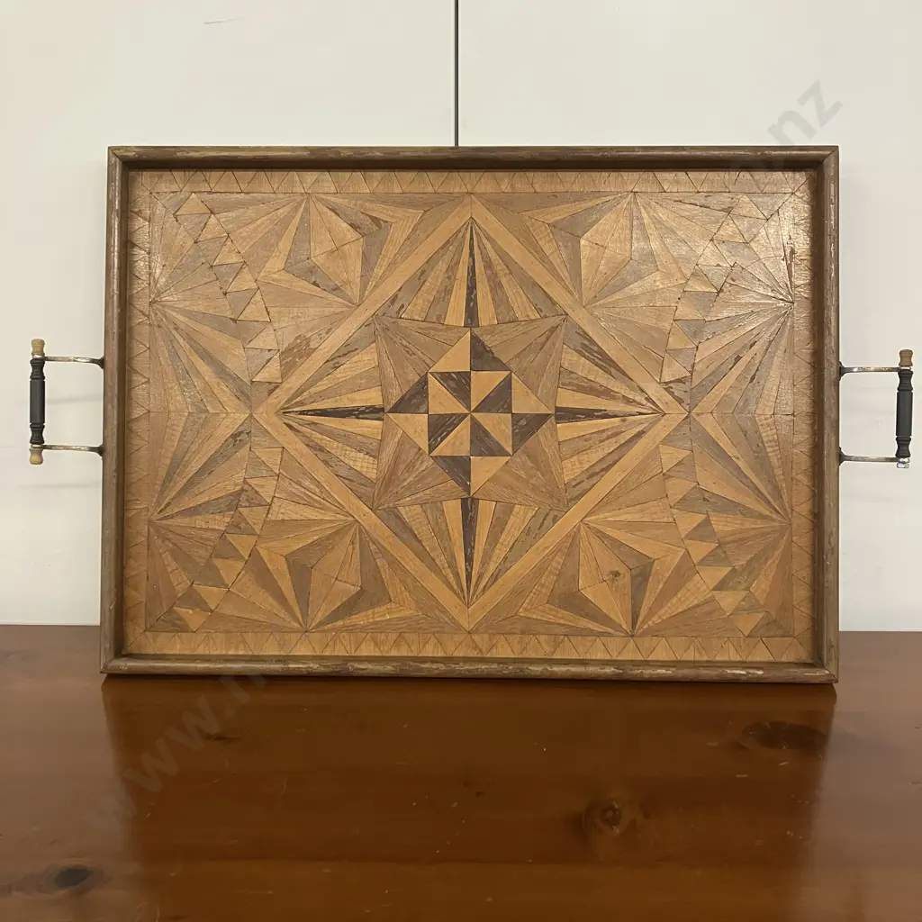 Vintage Art Deco Wooden Marquetry Tray. 41 x 65cm (As Found) Image 1++