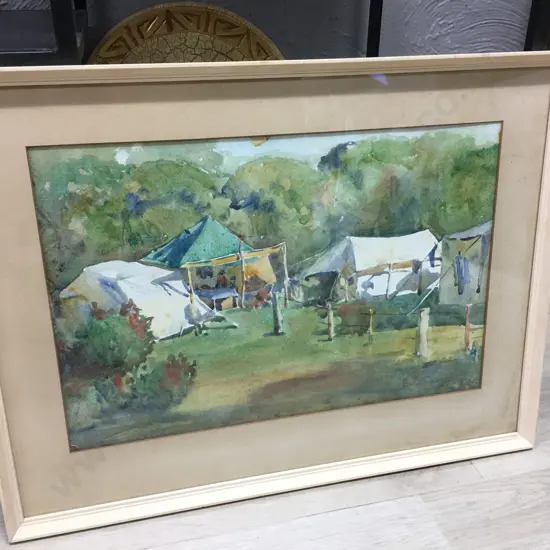 Watercolour - Castle by "B.E. Shepard?" 41 x 53.5cm