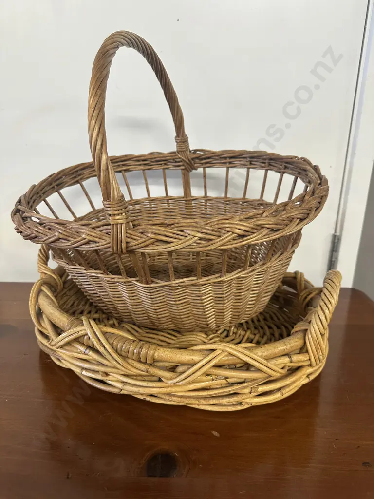 Vintage Cane Baskets x2 Image 1++