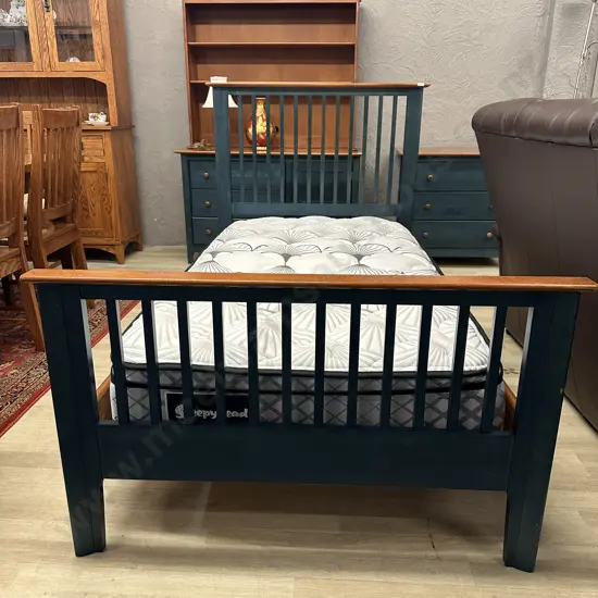 Nadeau (Canada) Green Painted Fruitwood Single Bed With Sleepyhead Serenity 6 Series Dahlia Mattress