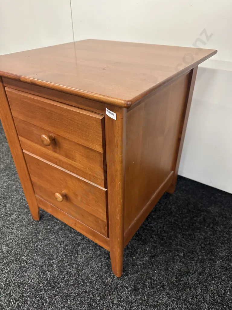 Nadeau (Canada) Two Drawer Bedside With Knob Handles H58,W48,D48. Image 1++