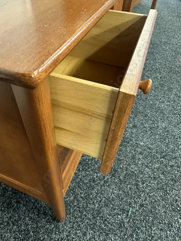 Nadeau (Canada) Two Drawer Bedside With Knob Handles H58,W48,D48. Image 1++