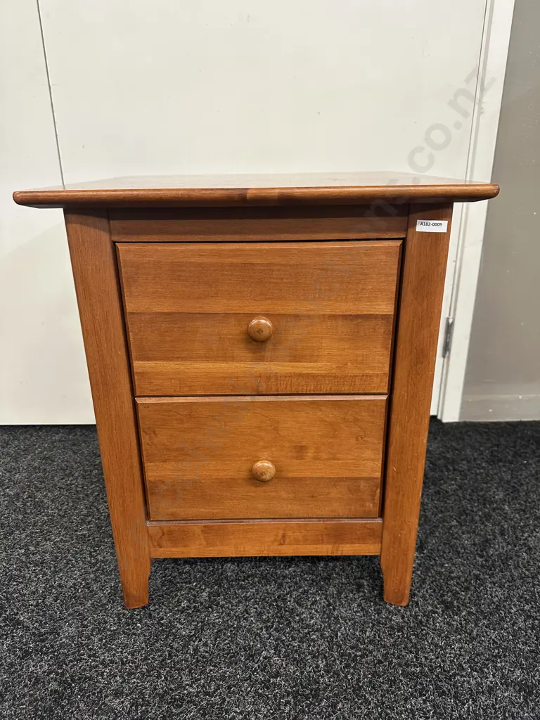 Nadeau (Canada) Two Drawer Bedside With Knob Handles H58,W48,D48. Image 1++