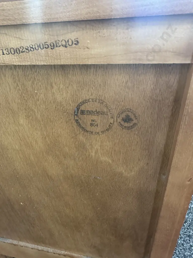 Nadeau (Canada) Two Drawer Bedside With Knob Handles H58,W48,D48. Image 1++