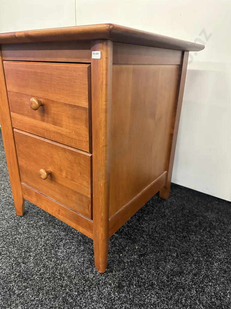Nadeau (Canada) Two Drawer Bedside With Knob Handles H58,W48,D48. Image 1++
