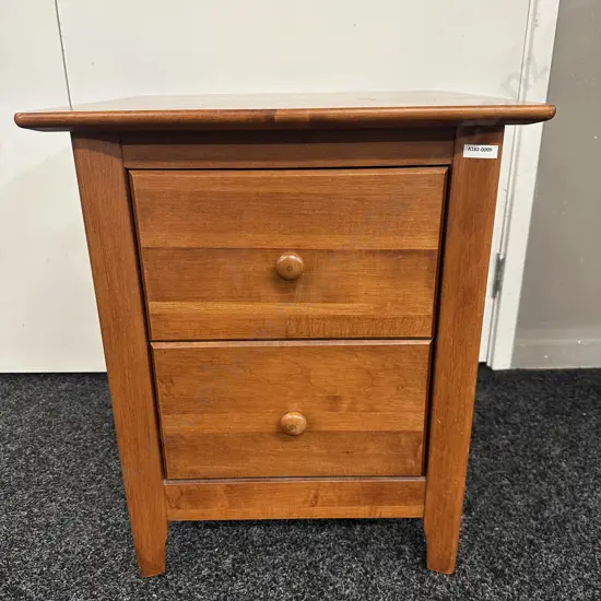 Nadeau (Canada) Two Drawer Bedside With Knob Handles H58,W48,D48.