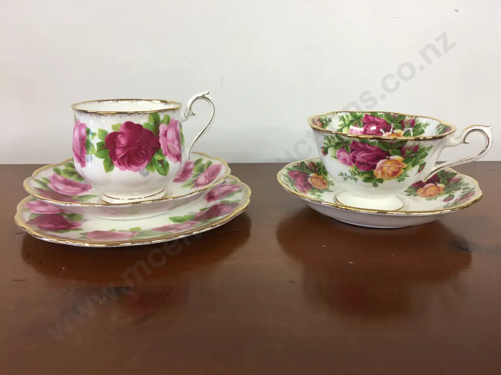 Vintage Royal Albert Old English Rose Trio & Old Country Roses Duo Image 1++