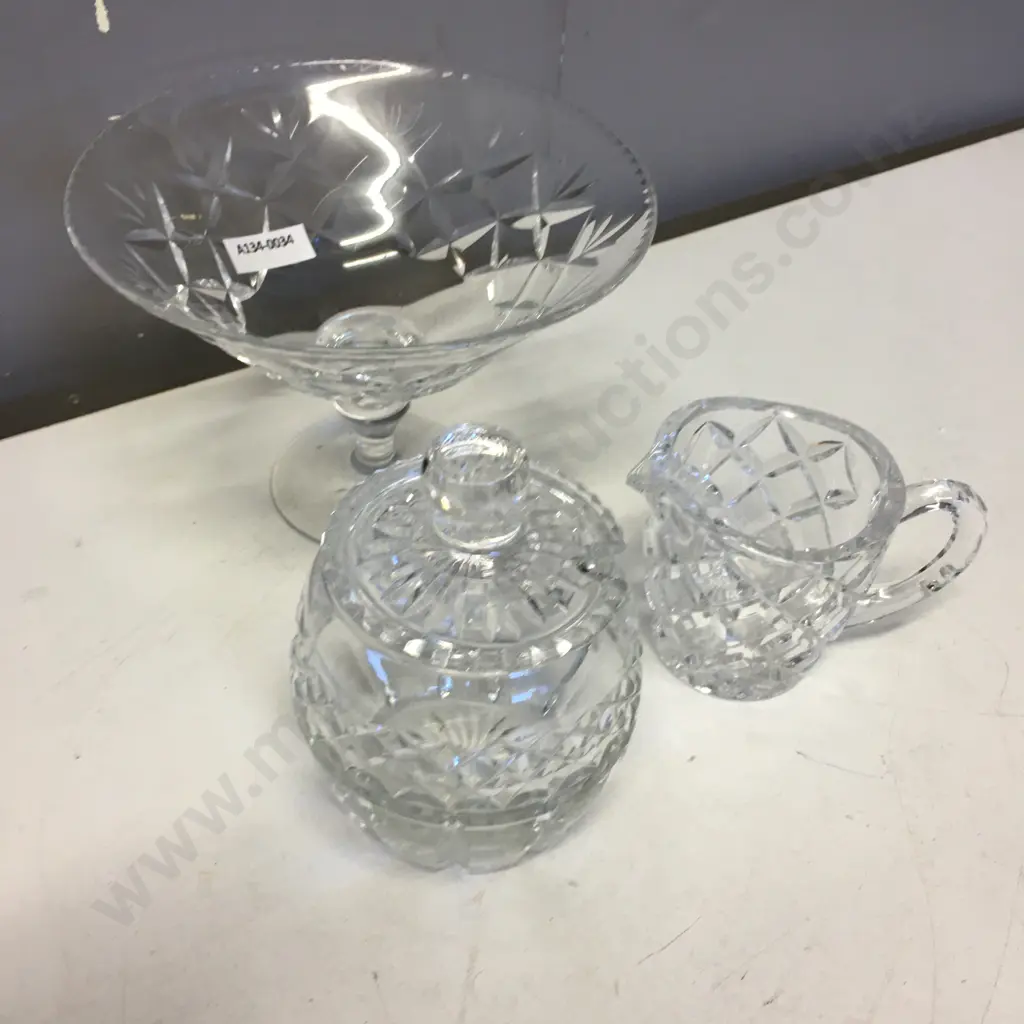 Crystal Items Including Tassa, Creamer & Sugar Bowl Image 1++