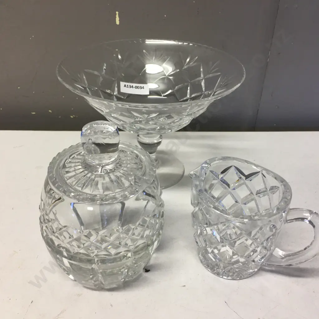 Crystal Items Including Tassa, Creamer & Sugar Bowl Image 1++