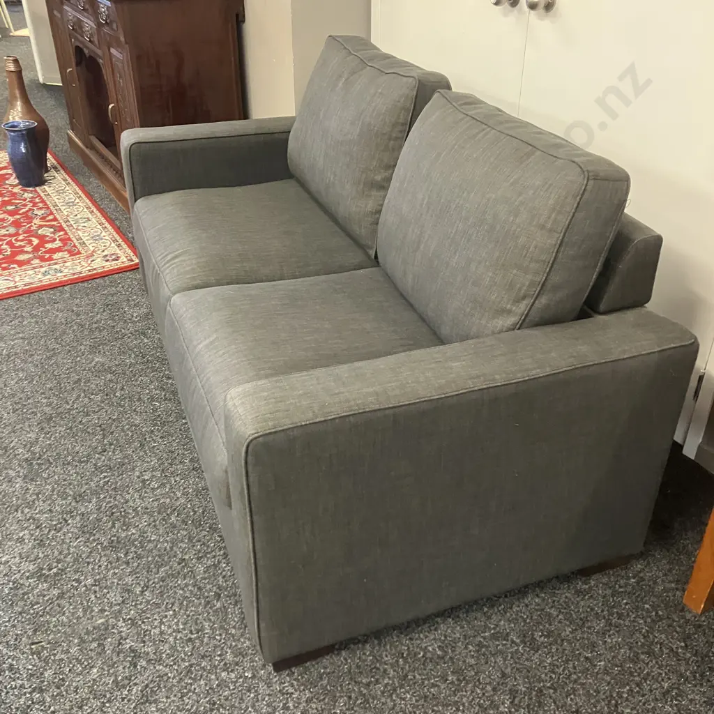 John Young Sofa Bed With Fold Out Metal Frame & Innersprung Mattress, Charcoal Colour Fabric. L175cm Image 1++
