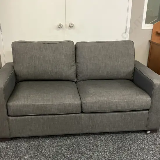 John Young Sofa Bed With Fold Out Metal Frame & Innersprung Mattress, Charcoal Colour Fabric. L175cm