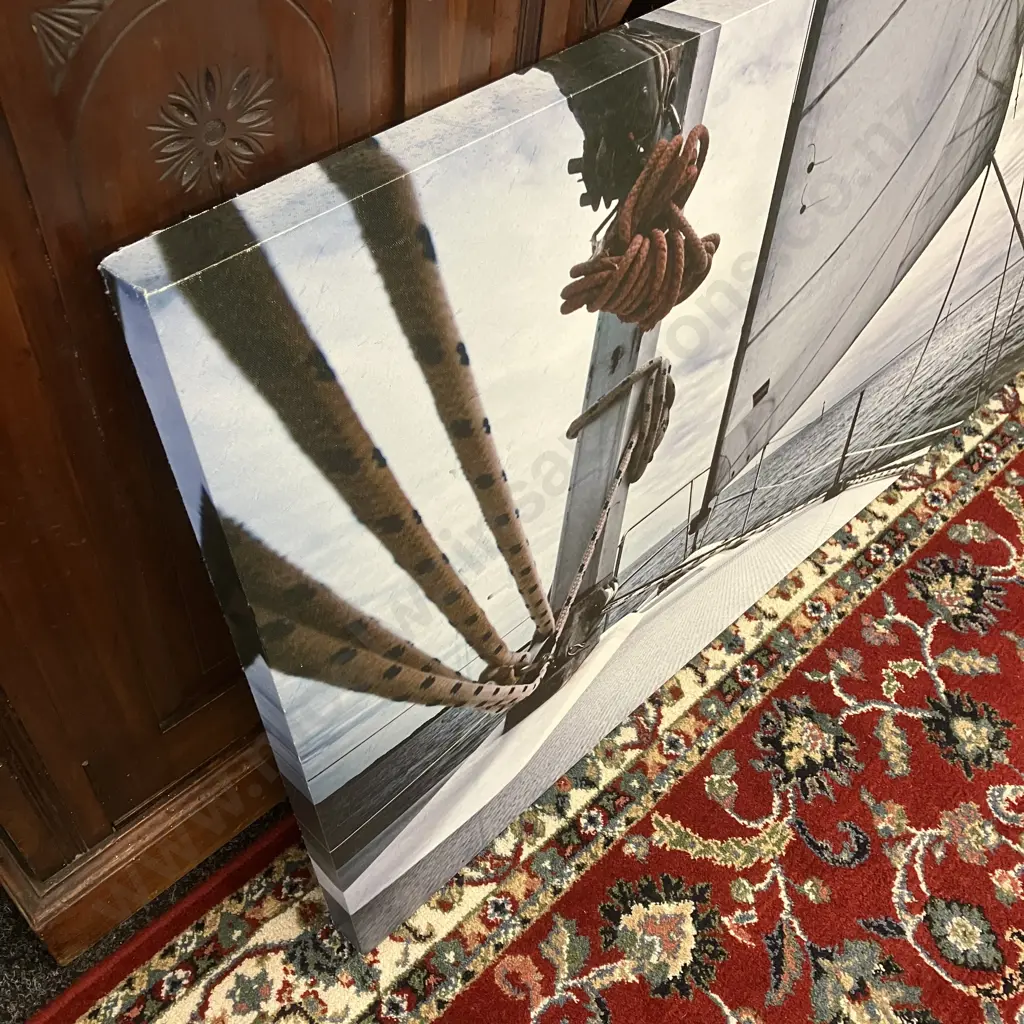 Large Nautical Yacht Mast View Picture On Canvas. 60 x 120cm Image 1++