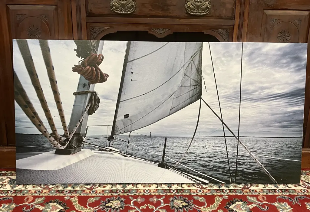 Large Nautical Yacht Mast View Picture On Canvas. 60 x 120cm Image 1++