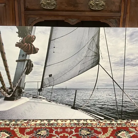 Large Nautical Yacht Mast View Picture On Canvas. 60 x 120cm