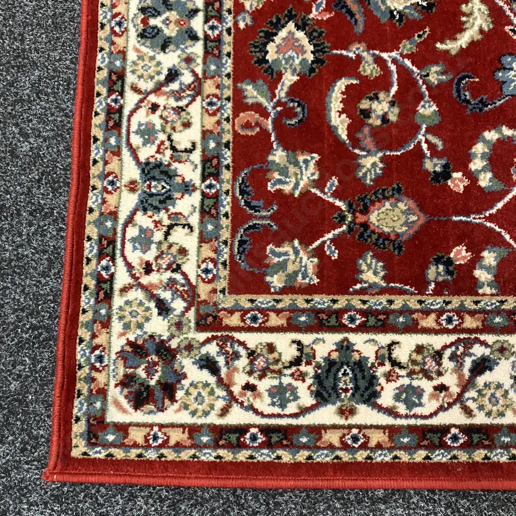 Floor Rug - Verona 100% Wool - Red / White / Blue Tones, 120 x 180cm Image 1++