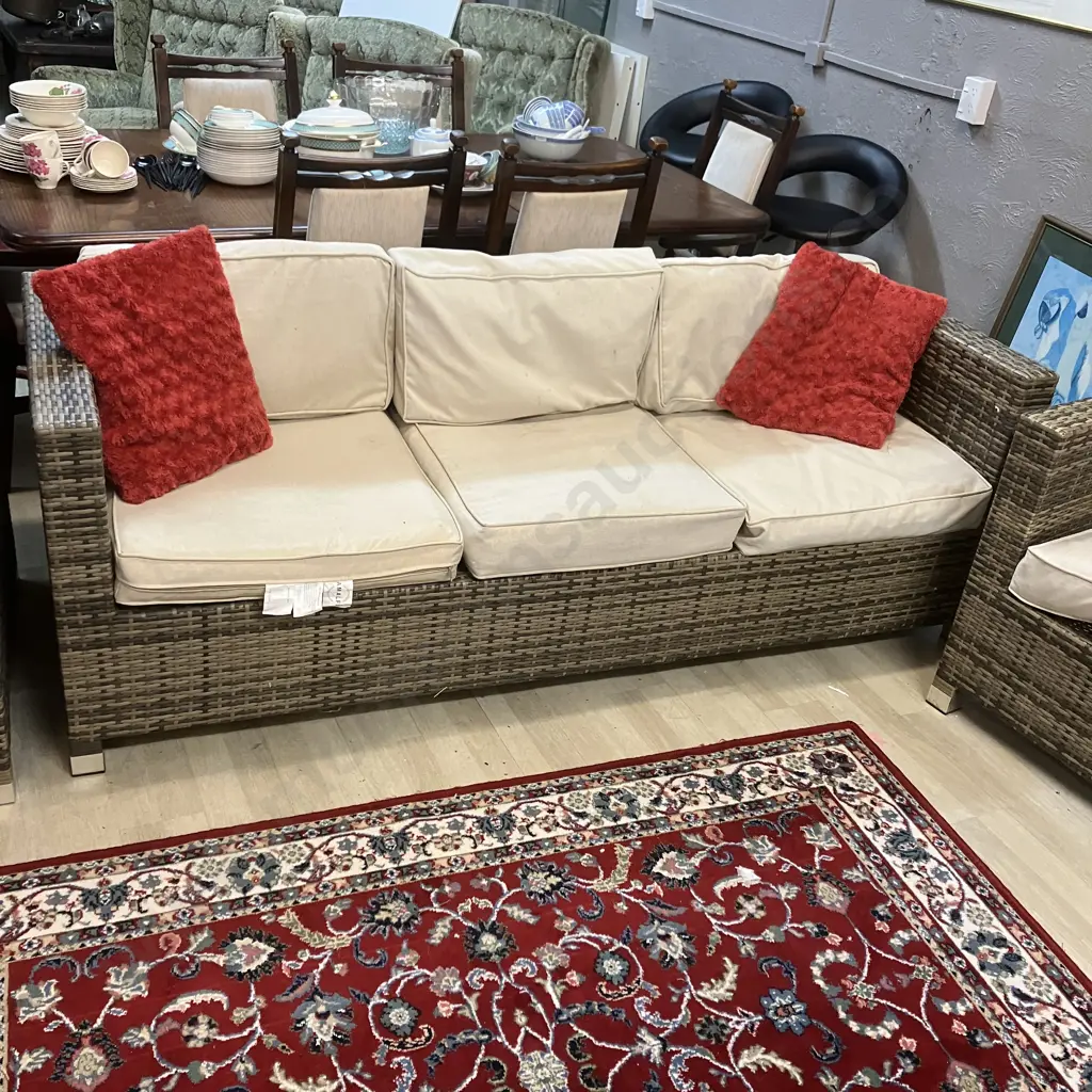 Amalfi Wicker 3 Piece Outdoor Setting (As Found Condition) Image 1++