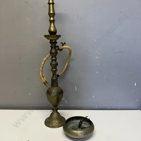 Vintage Brass Hookah Pipe. H50cm