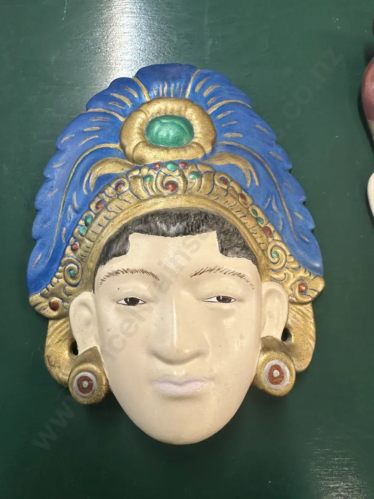 Pair of Vintage Burmese Ceramic Wall Plaques Image 1++