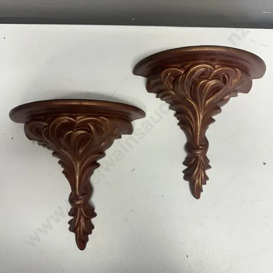 Pair Of Vintage Ceramic Wall Sconces Shelves H22,W21cm.