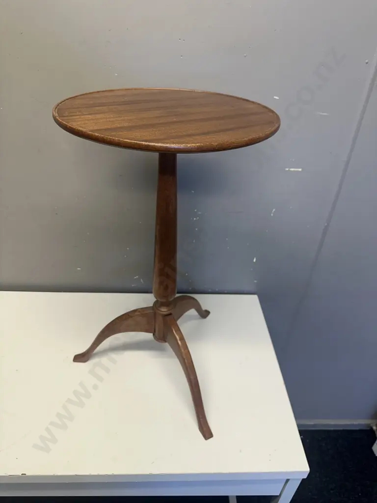 Round Mahogany Wine Table Tri Legged H58,Dia33cm. Image 1++