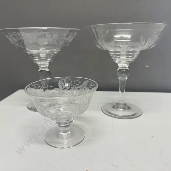Crystal Compote/Candy Dishes Including Stuart Etc