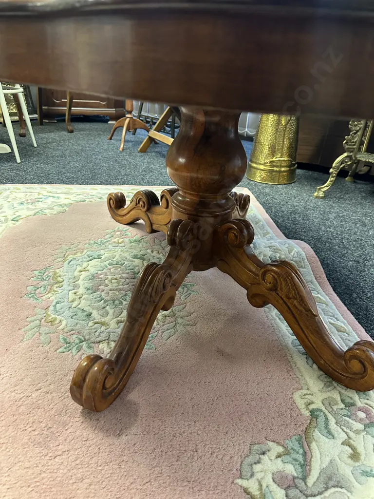 Victorian Style Marquetry Walnut  Shaped Top Coffee Table. H54 W120 D89cm Image 1++