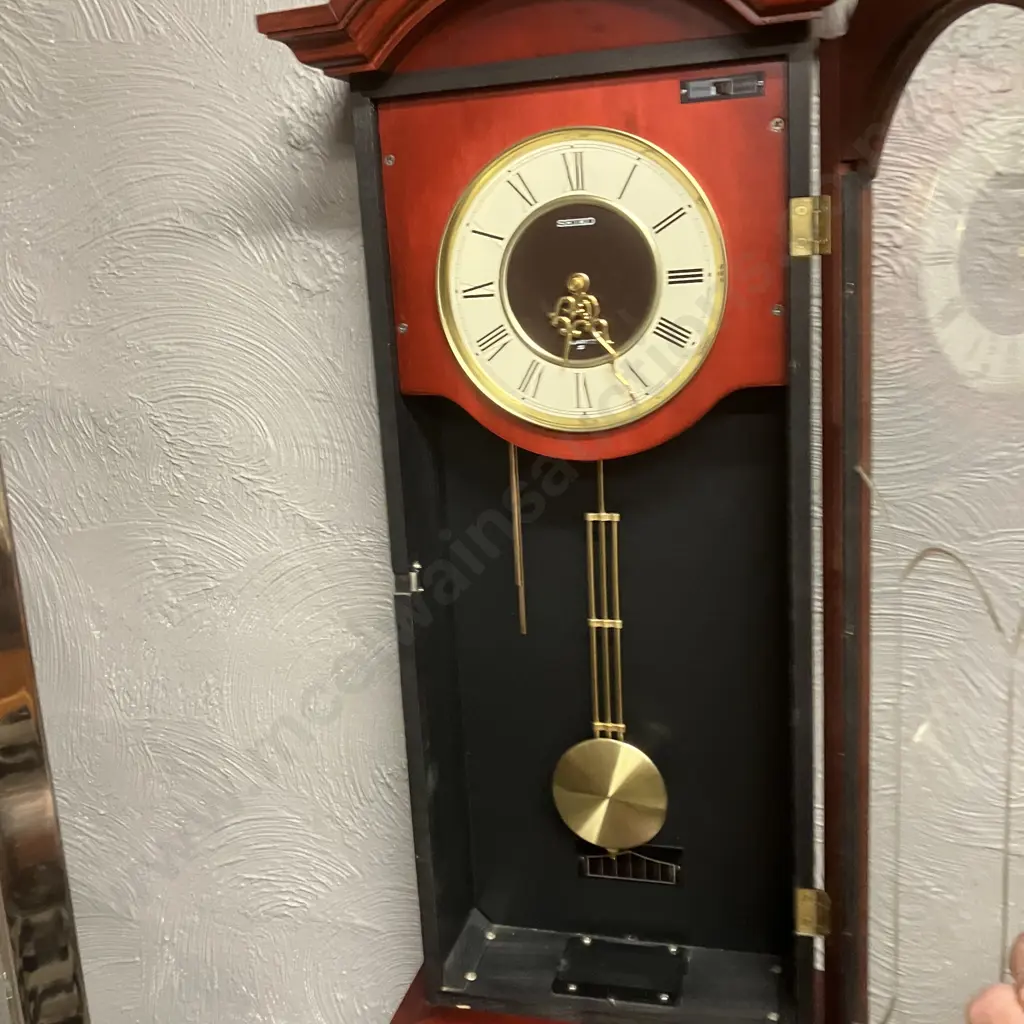 Seiko Wooden Cased Chiming Wall Clock With Pendulum - Japan Movement. H75 W31 D13cm Image 1++