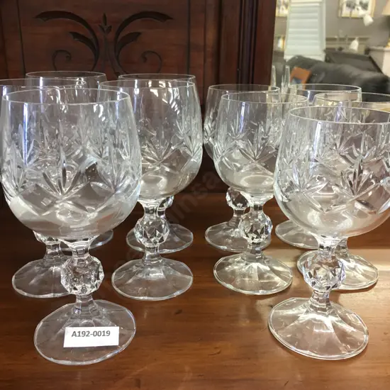 Crystal Wine Glasses - 2 x Sets of Five