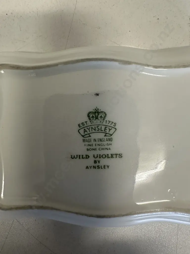 Vintage Ansley Bone China 'Wild Violets' Trinket Dish, Advacado Dish Etc Image 1++