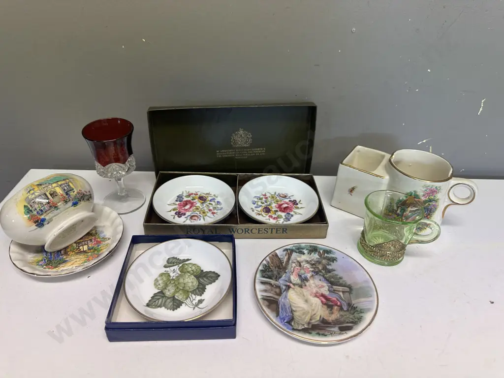 Vintage China & Glass Items Including Royal Worcester, Shaving Mug Etc Image 1++