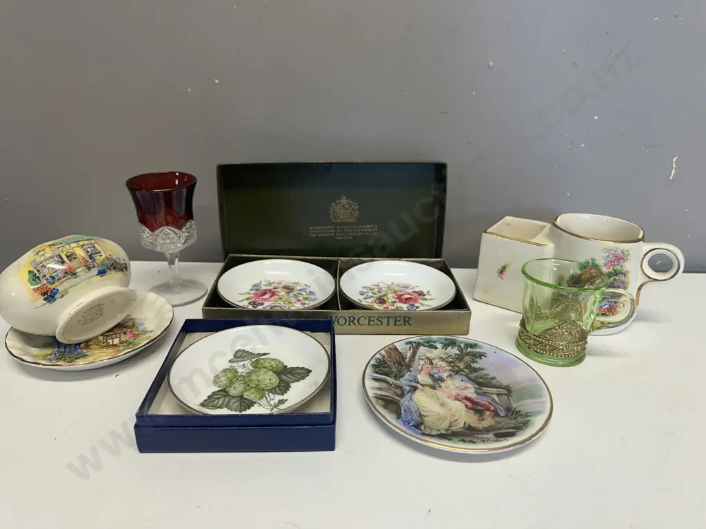 Vintage China & Glass Items Including Royal Worcester, Shaving Mug Etc Image 1++