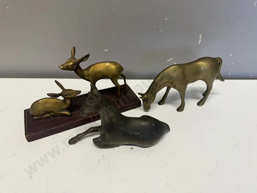 Vintage Brass Horses & Deer Figurines Image 1++