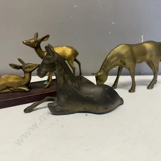 Vintage Brass Horses & Deer Figurines