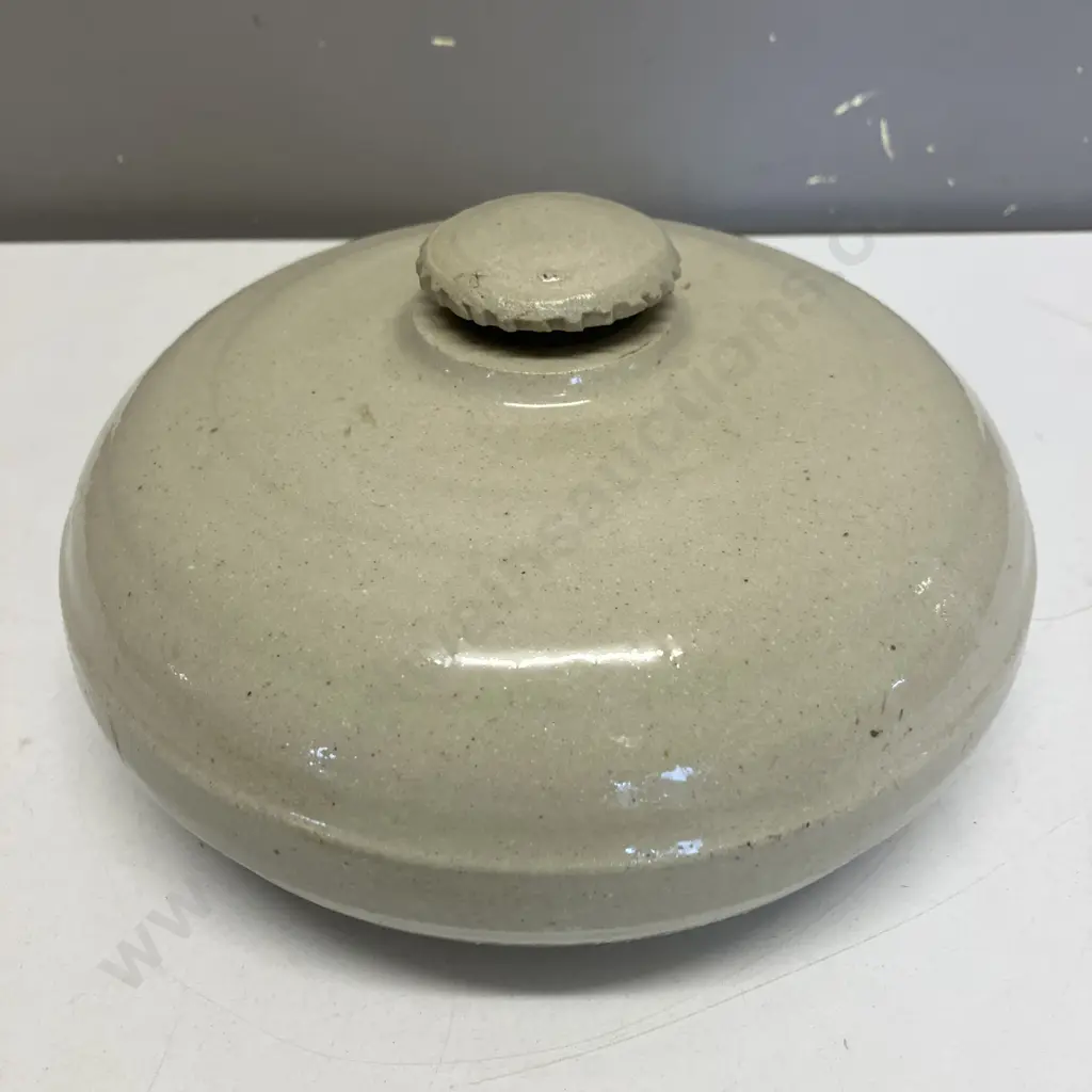 1940s Ceramic Hot Water Bottle (Bed Warmer) Timaru Potteries, Canterbury. Dia 21cm Image 1++