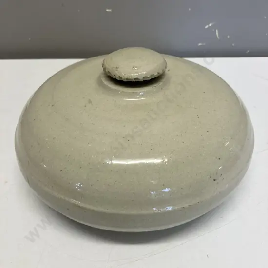 1940s Ceramic Hot Water Bottle (Bed Warmer) Timaru Potteries, Canterbury. Dia 21cm