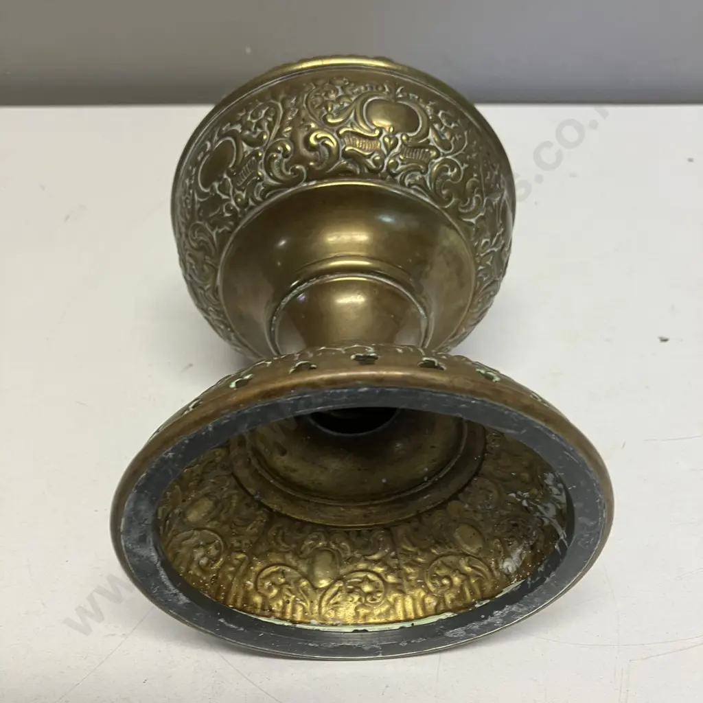 Antique 1850 - 1899 The Miller Lamp No. 0 Embossed Brass Oil/Kerosene Lamp | "Miller Snowflake" Pattern. 24cm Image 1++