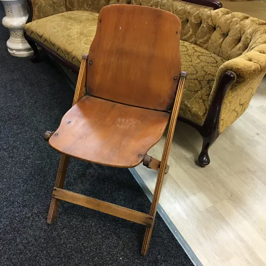 Antique Wood & Metal Folding Chair