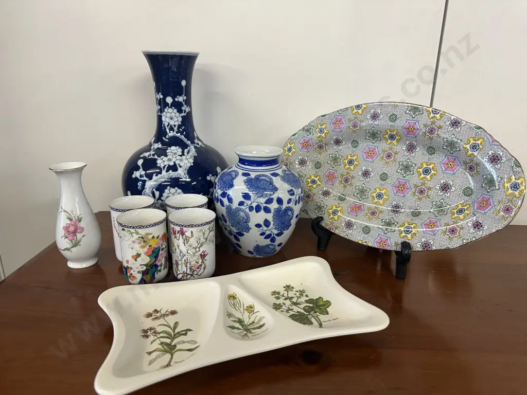 Assorted China Items Including Poole, Blue & White Vases Etc Image 1++