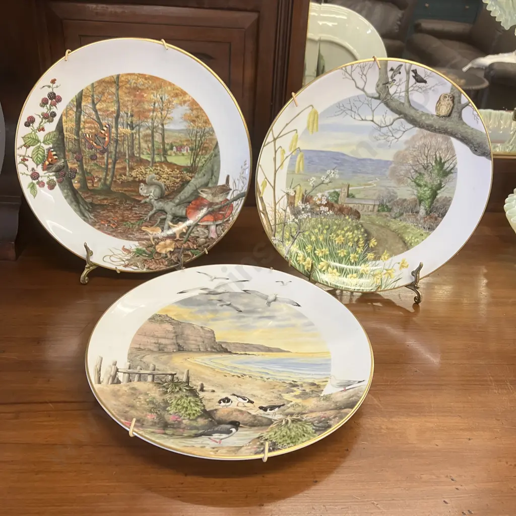 Royal Worcester Peter Banett Franklin Porcelain Collectors Plates 1979 - A Country Church in March, Image 1++