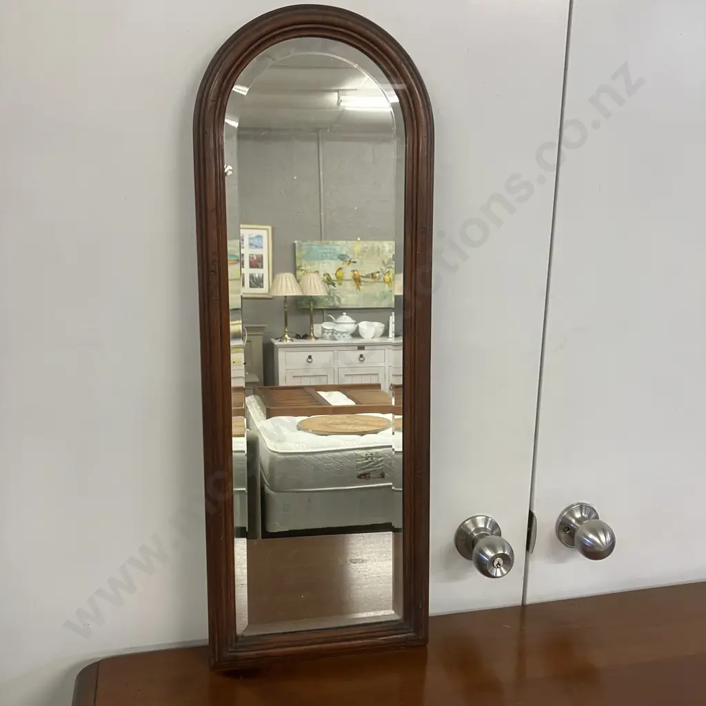 Elegant English 19th Century Antique Arch Top Wall Mirror. 75 x 27cm (As Found) Image 1++