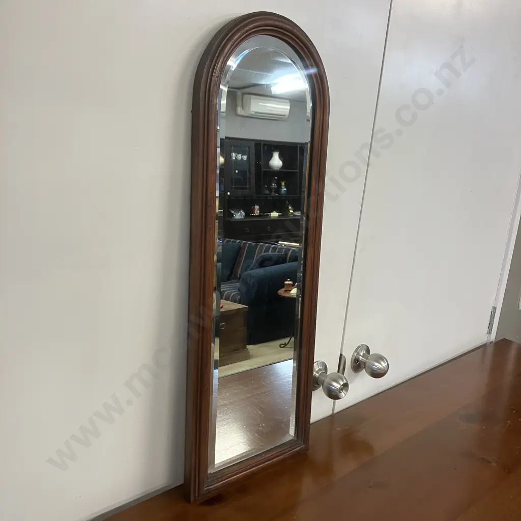 Elegant English 19th Century Antique Arch Top Wall Mirror. 75 x 27cm (As Found) Image 1++